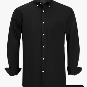 Men's Black Button-Down Oxford Shirt - Long Sleeve